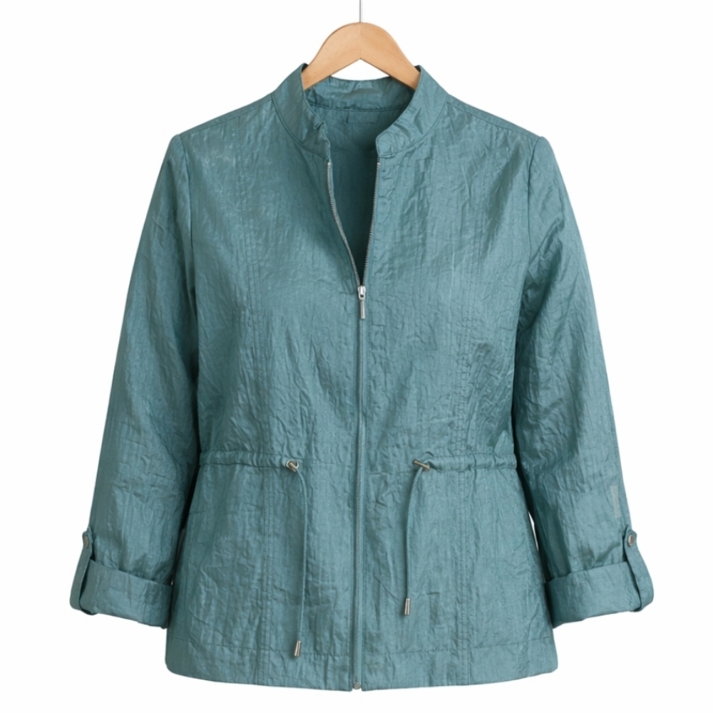 Alfred Dunner Teal Taffeta Blazer Sz 12P